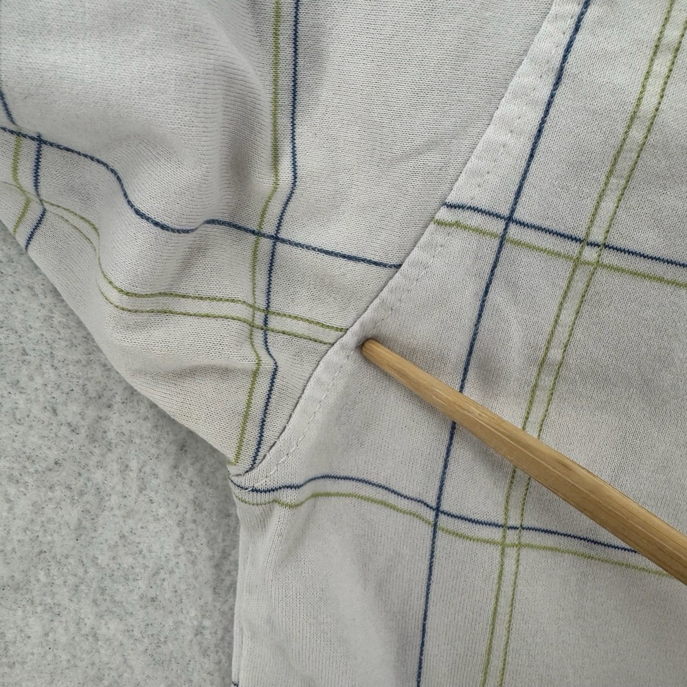Alan Flusser Polo Shirt Mens Medium White Windowpane Check Cotton Classic Fit - Picture 5 of 8